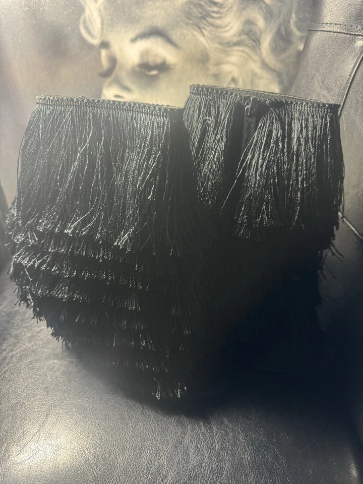 Black Fringe Booties – Luxe Statement Ankle Boots - Image 2 of 2