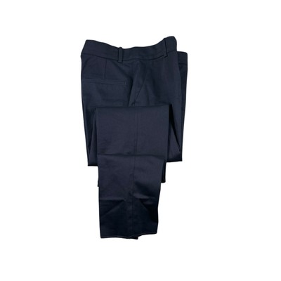 Longchamp Cotton Blend Women s Blue Flat Front Trouser Size 28xUnfinished