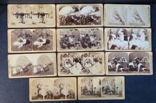 Lot 8 * 11 STROHMEYER & WYMAN Children at Play Cat Dog Stereoview Photographs