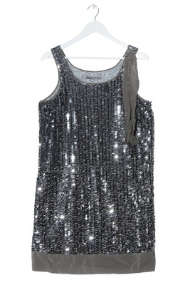 VIVA LA DIVA Pailettenkleid Damen Gr. DE 40 hellgrau-silberfarben Elegant