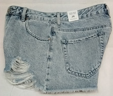 Women's 28 PACSUN High Rise Festival Cut Off Distressed Blue Jean Shorts NWT