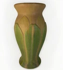 Roseville Pottery Arts & Crafts Early Velmoss Vase 12" Marked 137/12 Tan/Green