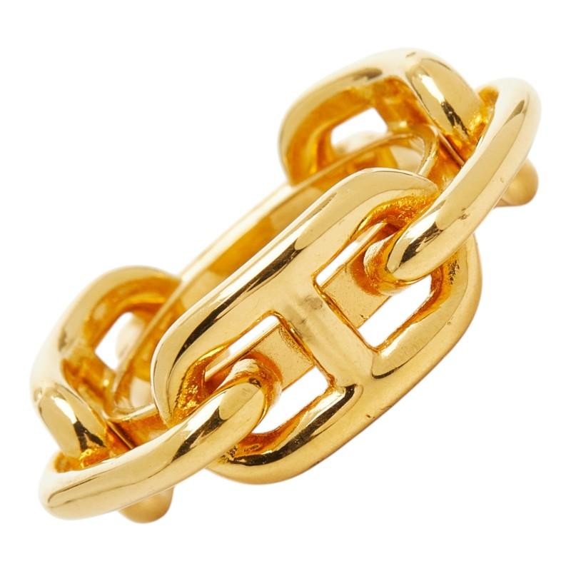 HERMES Chaine d'Ancre Scarf Ring Gold Plated Ladies Used