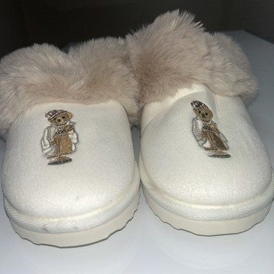 Ralph Lauren Cream natural shearling lamb trim  Slippers Ralph Lauren Cream natural shearling lamb trim Slippers main image 3