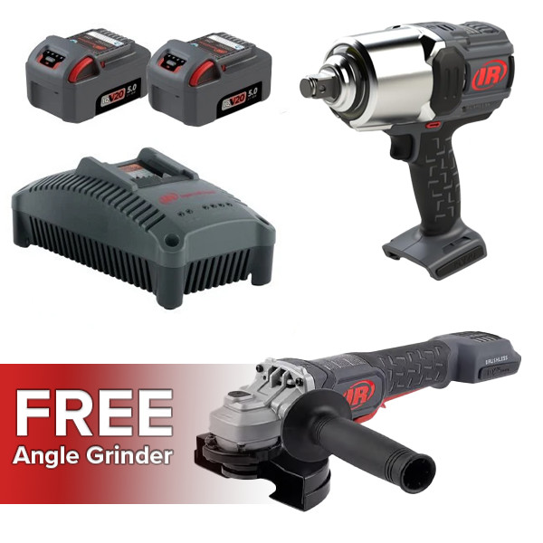Ingersoll Rand W8171-K2 20v 3/4" Drive Cordless Impact + Brushless Angle Grinder