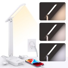 Power Strip with LED Desk Lamp, PD 30W 11.8 x 3.75 x 14.56 inches, White