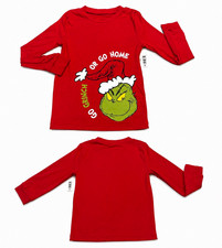 Grinch Dr. Seuss Girls Red Long Sleeve Crewneck Sleep Shirt Size 6 Cotton