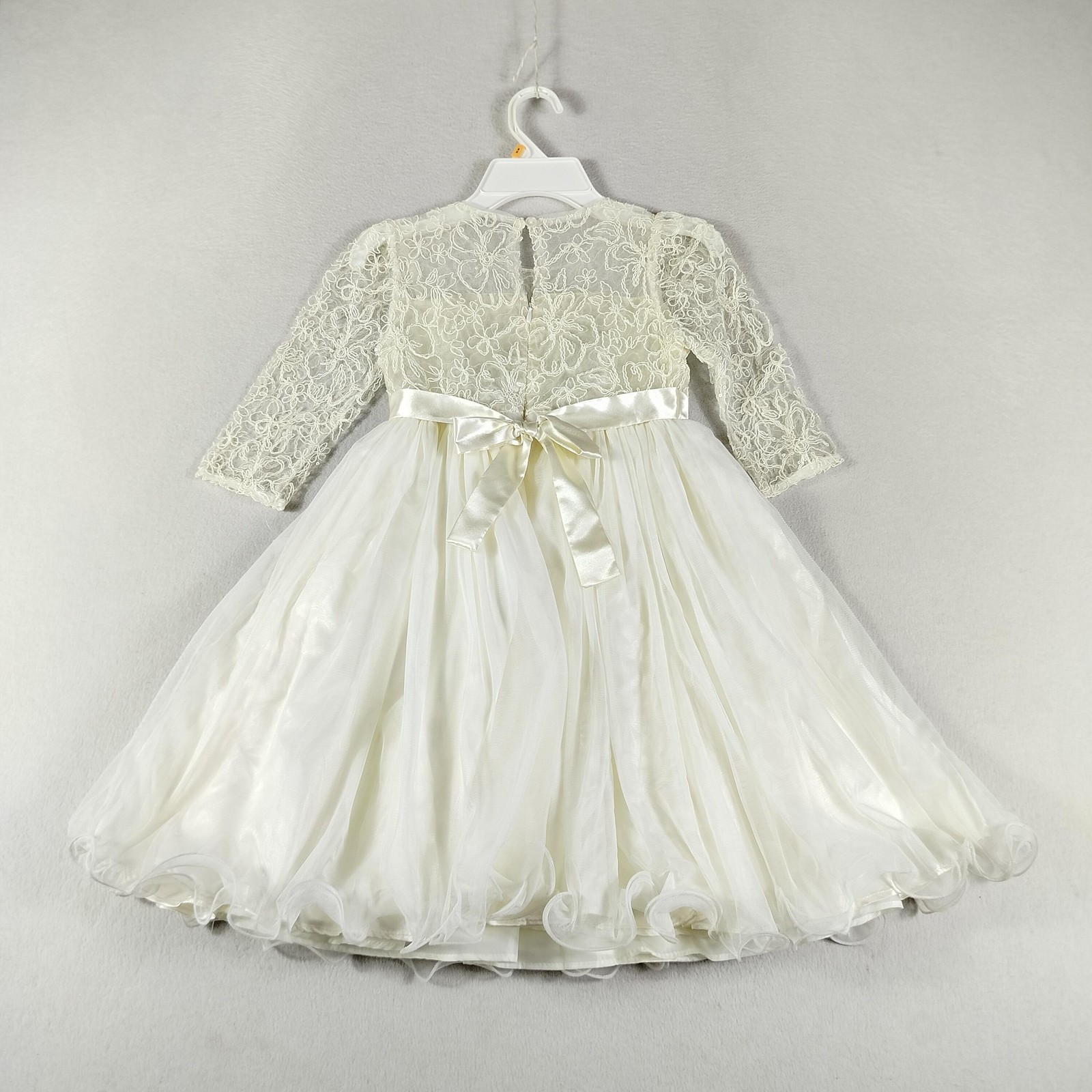 Bonnie Jean Dress Girls 6X Ivory Lace Tulle Flower Girl Special Occasion Party