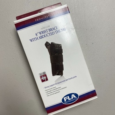 FLA Pro-Lite Airflow 8'' Wrist Brace with Abducted Thumb Black Right Small/Medium