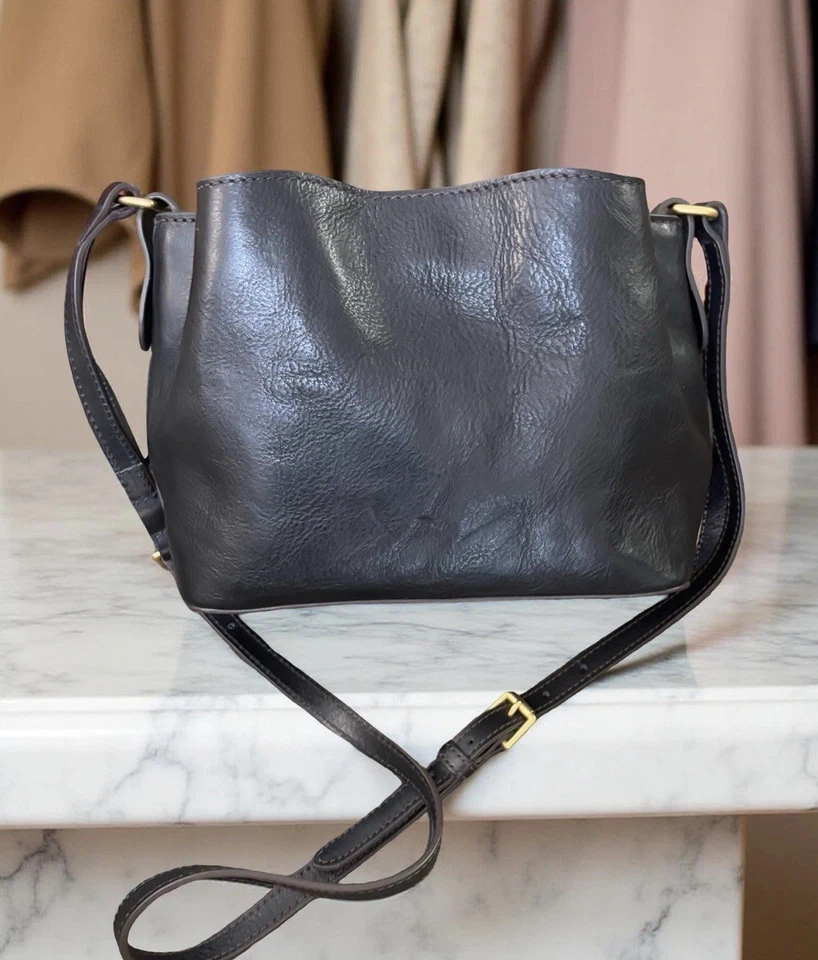 Dooney Bourke All Black Florentine Leather Mini Barlow Crossbody Shoulder Bag - Image 2 of 4