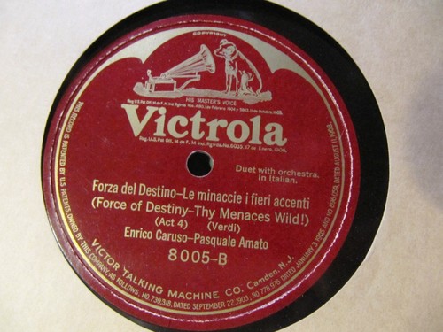 1912 ENRICO CARUSO Pasqale AMATO Forza Invano Alvaro / Le Minacchie VICTOR 8005 - Picture 2 of 2