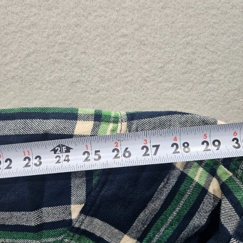 American Eagle Outfitters Men's XL Navy Green White Plaid Button Down Flannel - Picture 8 of 13