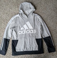 Adidas Gray Fleece Pullover Hoodie Youth Large 14-16