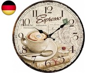 Wanduhr KüChenuhr Vintage Shabby Chic Antik Nostalgie Rustikale Quarzuhr Aus