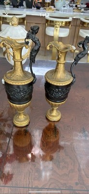 VINTAGE PAIR OF BRONZE AND GOLD CENTURY DESIGN Gilt Please Look At The Picture 6