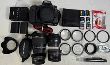 Canon EOS 80D DSLR Kit w/ 18-55mm & 50mm Lenses + Cards, Filters, Ch (A1G007033)