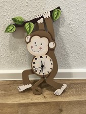 Wanduhr Affe Holz Kinder Kinderzimmer Uhr  Dschungel Schlafzimmer Sunny Safari