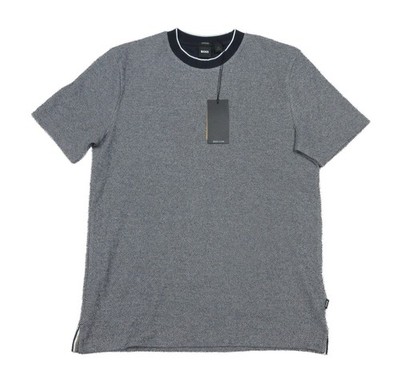 Boss Hugo Boss Navy H-Thompson Textured Pattern Cotton Short Sleeve T-Shirt M