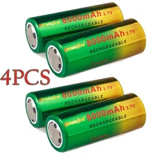 4pcs Skywolfeye 26650 Battery 3.7V Rechargeable Li-Ion Batteries Cell USA