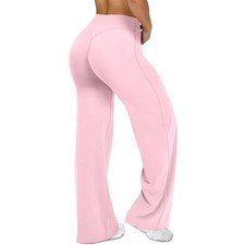Wide Leg Yoga Pants Bottoms Straight Leg Leggings for Women High Waist Stretc...