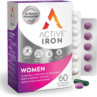 Iron Supplement for Women 25mg Gentle Non-Constipating Energy Support 60 Count