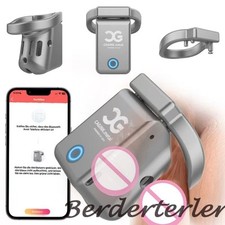 QIUI Metal Cage Male Fully Restraint Device APP Control Lock Ring Small Cage Men