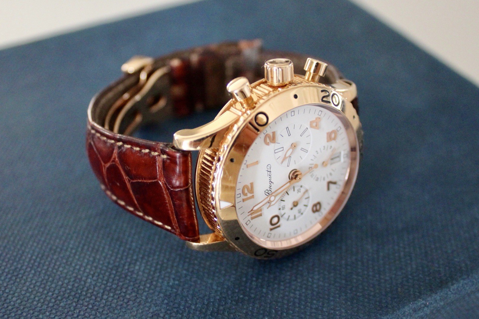 Breguet Type XX Transatlantique 3820 – 18k Rose Gold White Dial – Box 