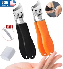 Wide Jaw Opening Anti-Splash Slanted Nail Clipper, Curved Nail Clipper AN