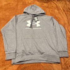 PICK SIZE - Under Armour 1379758 Men's Gray UA Rival Fleece Big Logo Hoodie Grey