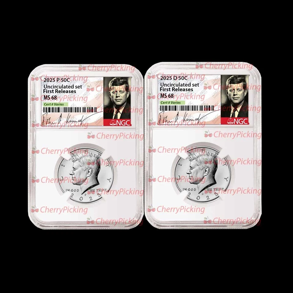 2025 P D KENNEDY NGC MS 68 MEIO DÓLAR 2 CONJUNTO DE MOEDAS VOLTADO PARA O OESTE⭐PRIMEIROS LANÇAMENTOS⭐ - Imagem 3 de 3
