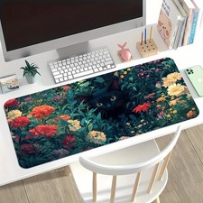 40 90cm Large Elegant Floral Mouse Pad  Desk Mat - Non-Slip Rubber Base, Soft P