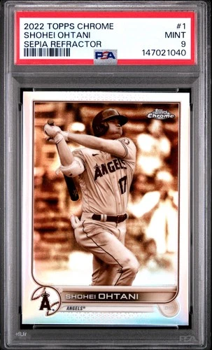 Shohei Ohtani 2022 Topps Chrome #1 Angels Sepia Refractor PSA 9 MINT