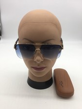 Gucci Gold Unisex Designer Sunglasses Blue Lens