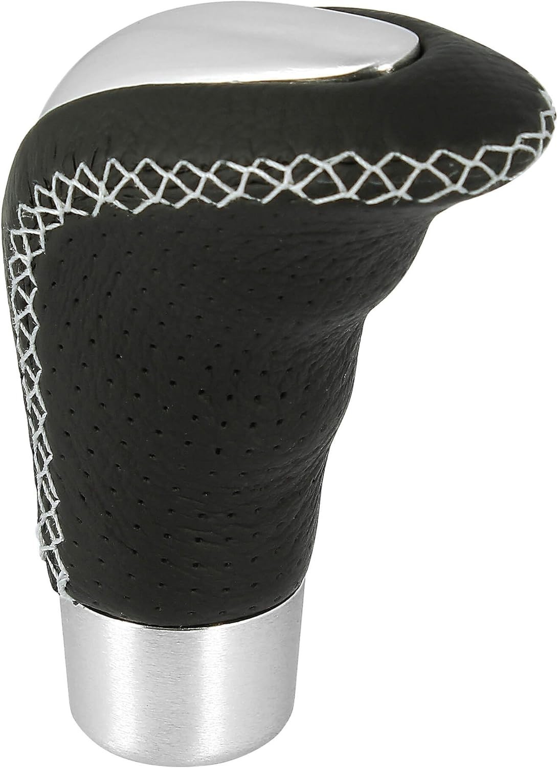 Pommeau universel de levier de vitesse en cuir et alu noir premium