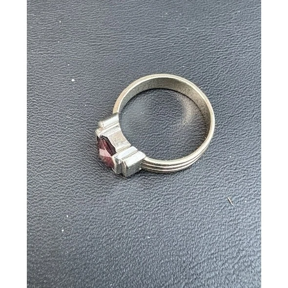 ANILLO ELEGANTE BIEN HECHO ORO MULTICOLOR 14k y granate talla 6 cielo Foto 4 de 4