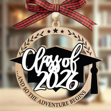 Class of 2026 Ornament, 2-Layer Wooden Graduation Christmas Ornaments, Graduatio