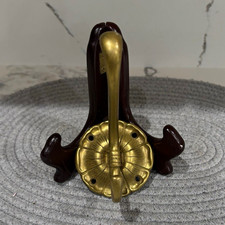 Vintage Brass Finish Gold Tone Metal Wall Mounted Coat Hook 4 in Traditional