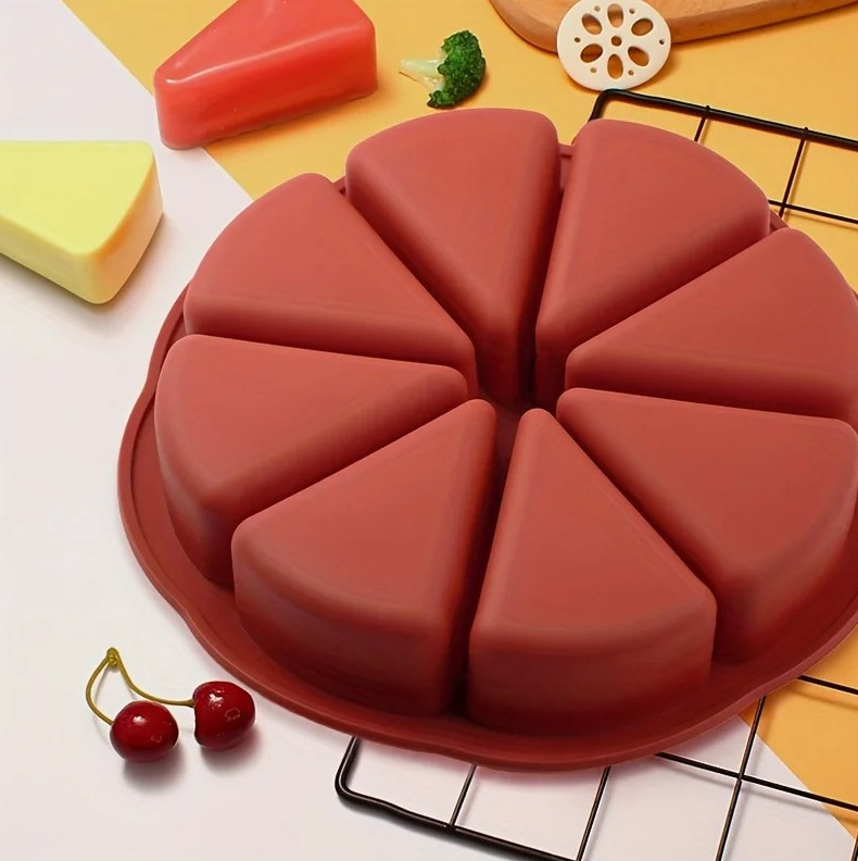 1 Pc Silicone Triangle Cake Mold 8 Cavity Non Stick Baking Tray