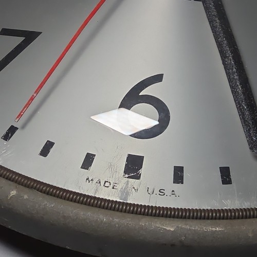 Vintage IBM Industrial School Clock 13" Glass Face Metal USA Silver - WORKS (#1) - Picture 2 of 5
