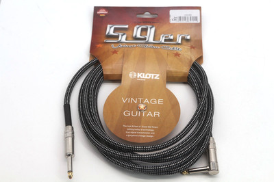Klotz Vintage Gitarrenkabel 3m winkel weiss/schwarz | Neu