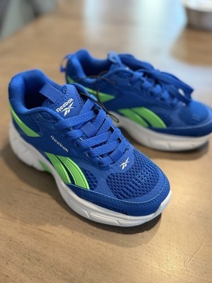 Reebok Chaos Boys Low Top Lace-Up Running Sneakers Blue/Green/White 13c