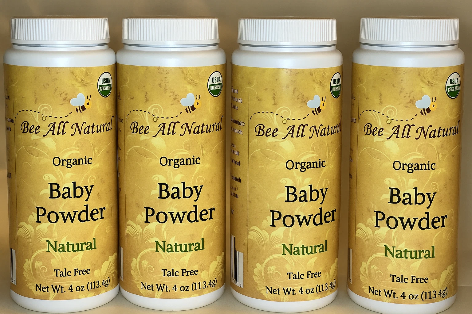 Bee All Natural Organic Baby Powder (4 oz) - 4 Pack
Opens in a new window or tab