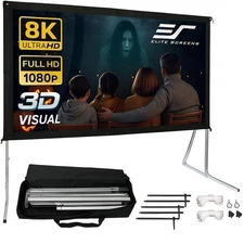 120-INCH Projector Screen|Outdoor Indoor Movie Screens|16:9 Freestanding Port...