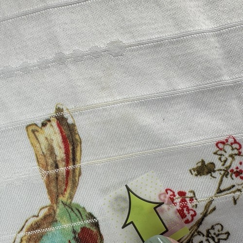 Lenox American by Design Chirp Linen Tablecloth 52x52 White Birds Floral Spring - Picture 7 of 23