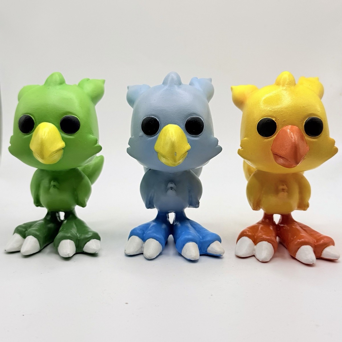 Crown Customs Final Fantasy 7 Green Yellow Blue Chocobo Funko POP 