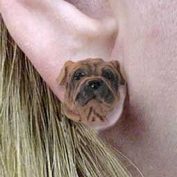 Концепции разговора Шарпейские Коричневые Серьги Post