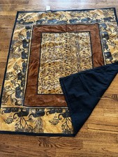 Anthony Mark Hankins Cotton Canvas Suede Leather Blanket Throw Leopard Elephant