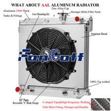 4 Row Radiator Shroud Fan 2004-2012 Chevy Colorado GMC Canyon Isuzu i-280 i-350