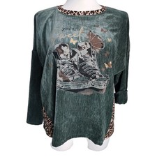 Pullover Khaki Leo Schuhe Glitzer Weich Und Kuschelig Winter 46-50 Tragbar 