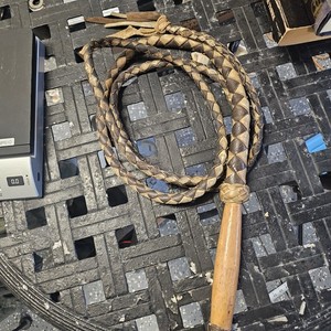 vintage leather bullwhip. Pre Owned . Collectible . See Pics . Fast Ship. As Is